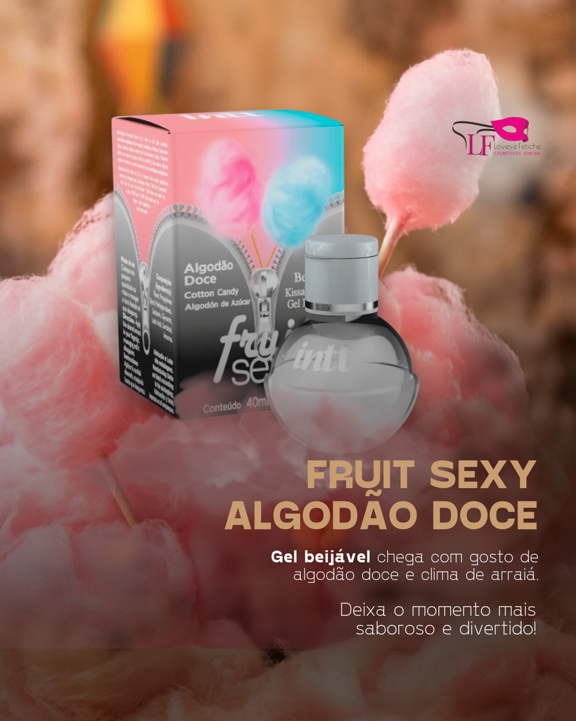 FRUIT SEXY ALGODÃO DOCE GEL BEIJÁVEL 40ML - INTT