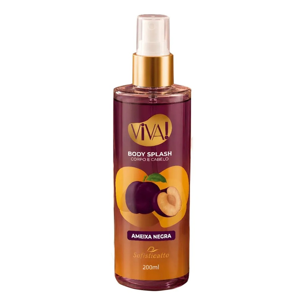 BODY SPLASH AMEIXA NEGRA PARA CORPO E CABELO COLEÇÃO VIVA! 200ML - SOFISTICATTO