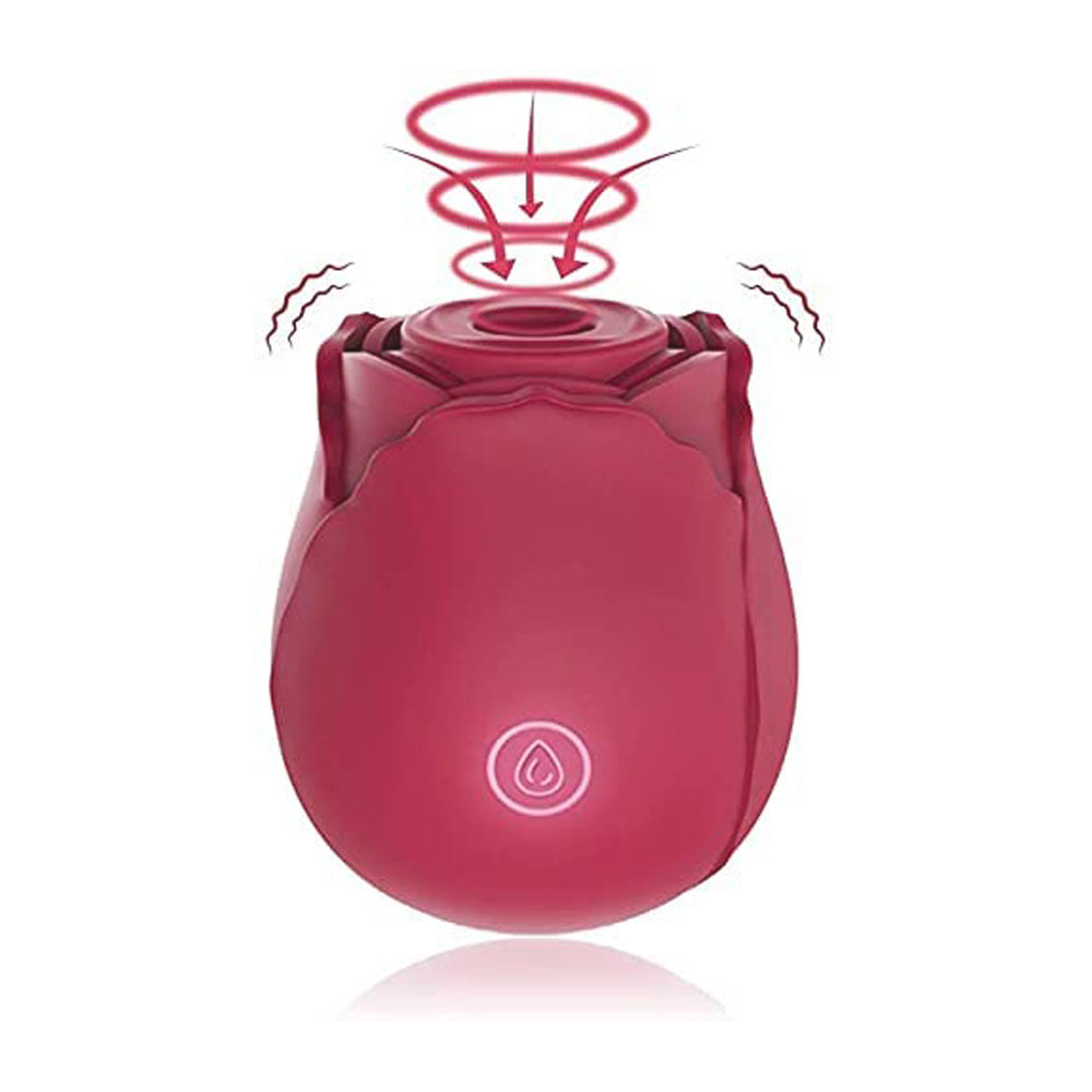 ROSA SUGADORA ESTIMULADOR CLITORIANO EM FORMATO DE ROSA COM ONDAS DE VIBRAÇÃO COM 10 MODOS - IMPORTAÇÃO RS038 7879